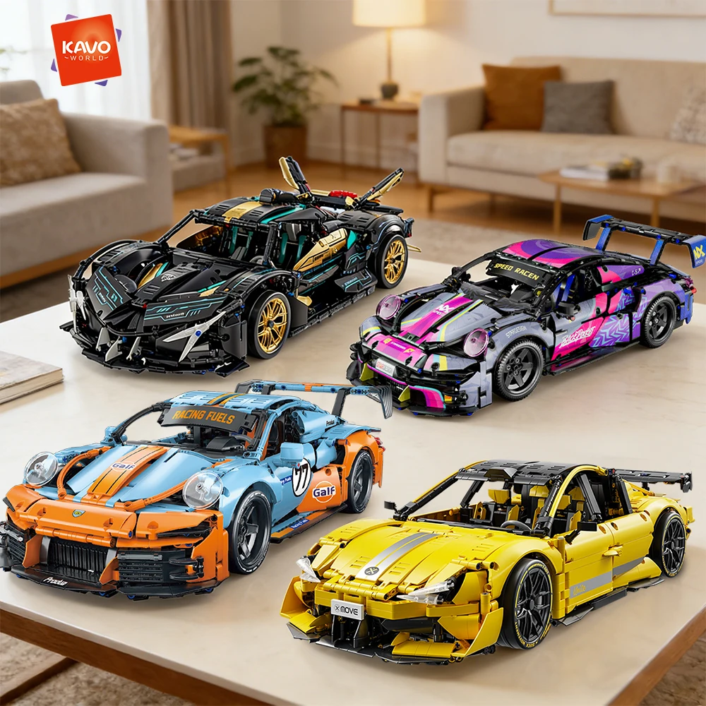 KAVOWORLD 2143Pcs Yellow Racing Car Building Bricks 1:10Scale Sports Car Model Kit Kids Collectible Technic Car Construction Toy
KAVOWORLD 2143Pcs Yellow Racing Car Building Bricks 1:10Scale Sports Car Model Kit Kids Collectible Technic Car Construction Toy