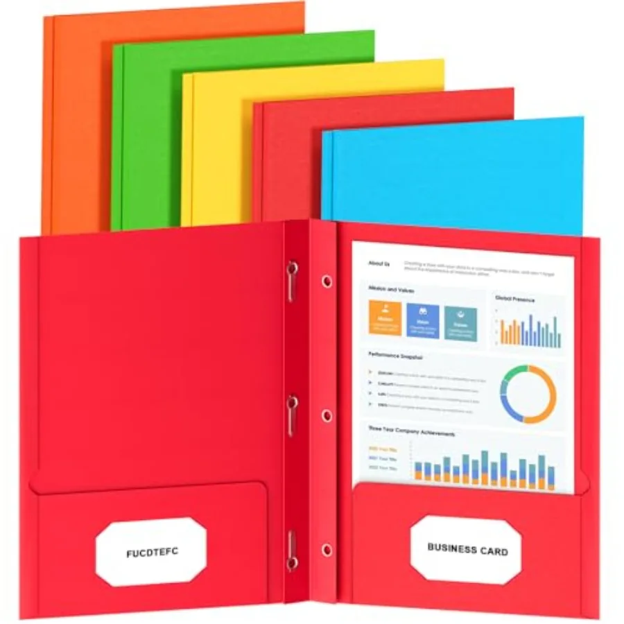 2 Pocket Folders with Prongs, 5 Pack Paper Folders with Pockets and Prongs, File Folders with Fasteners, Heavy Duty Two Pocket
2 Pocket Folders with Prongs, 5 Pack Paper Folders with Pockets and Prongs, File Folders with Fasteners, Heavy Duty Two Pocket
