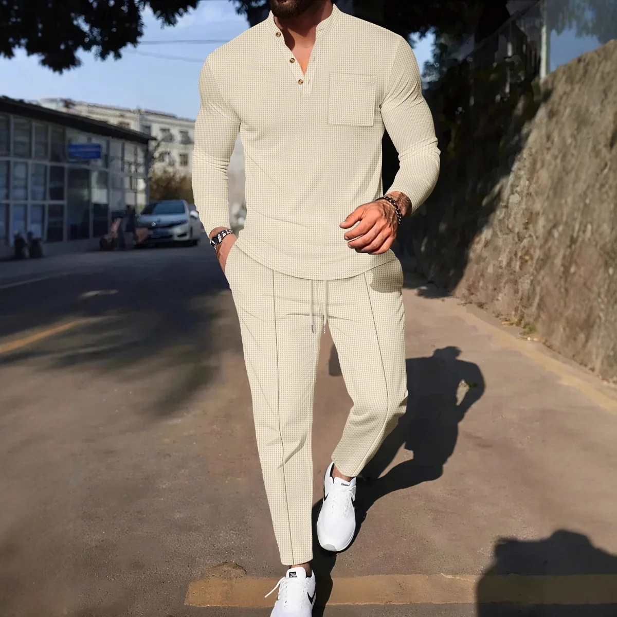 Spring/Autumn Men's Solid Color European-style Collar Pockets Long-Sleeve Polo Shirt and Pants Set 2025 Casual Sports Two-Piece
Spring/Autumn Men's Solid Color European-style Collar Pockets Long-Sleeve Polo Shirt and Pants Set 2025 Casual Sports Two-Piece