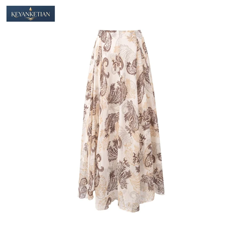 KEYANKETIAN 2026 Romantic Bohemian Maxi Skirt High Waist Paisley Print, Flowy Chiffon Fabric Asymmetrical A-Line Skirt
KEYANKETIAN 2026 Romantic Bohemian Maxi Skirt High Waist Paisley Print, Flowy Chiffon Fabric Asymmetrical A-Line Skirt