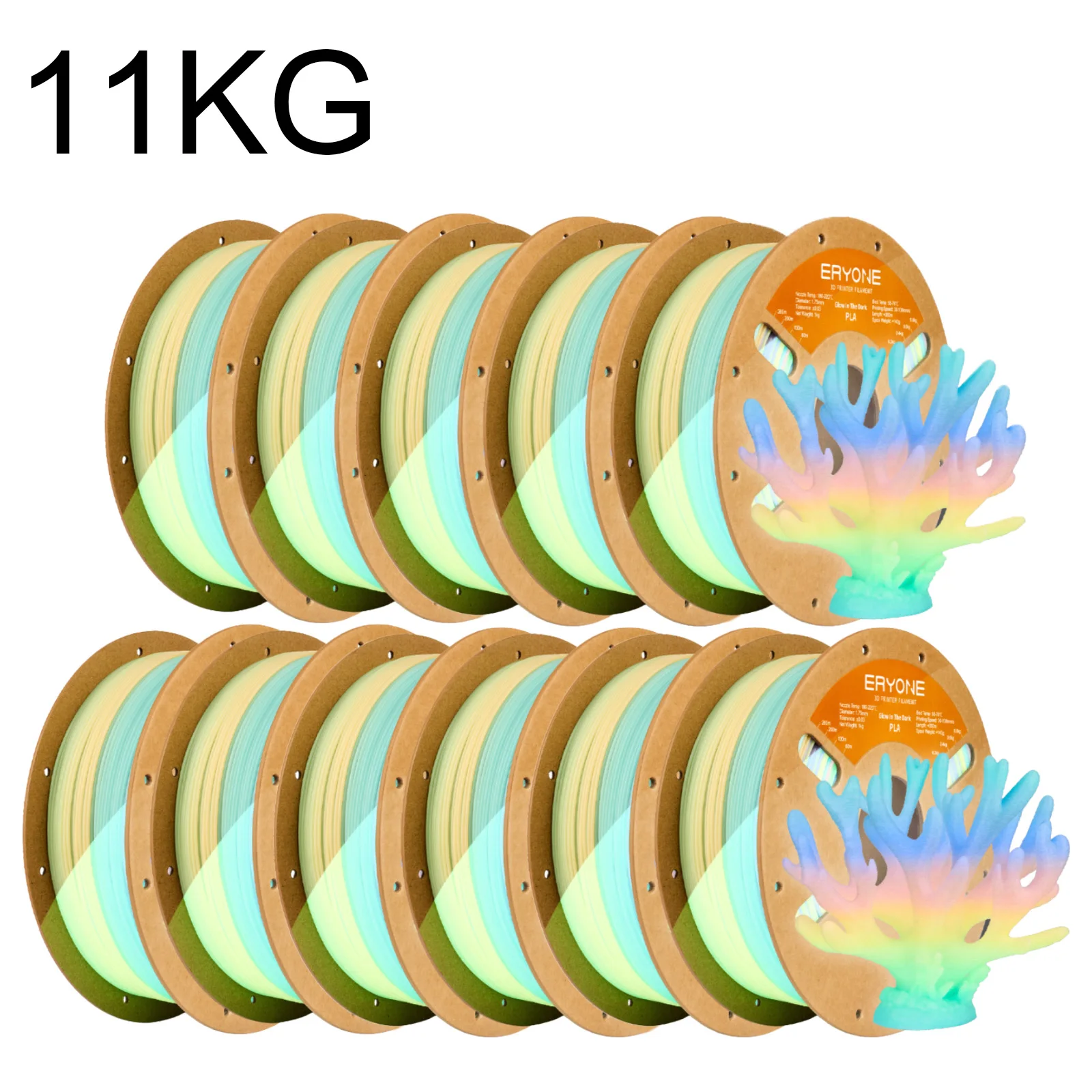 ERYONE Glow in the dark PLA Filament,3D Printer Filament 1.75mm +/-0.03mm Fit Most FDM Printers
ERYONE Glow in the dark PLA Filament,3D Printer Filament 1.75mm +/-0.03mm Fit Most FDM Printers