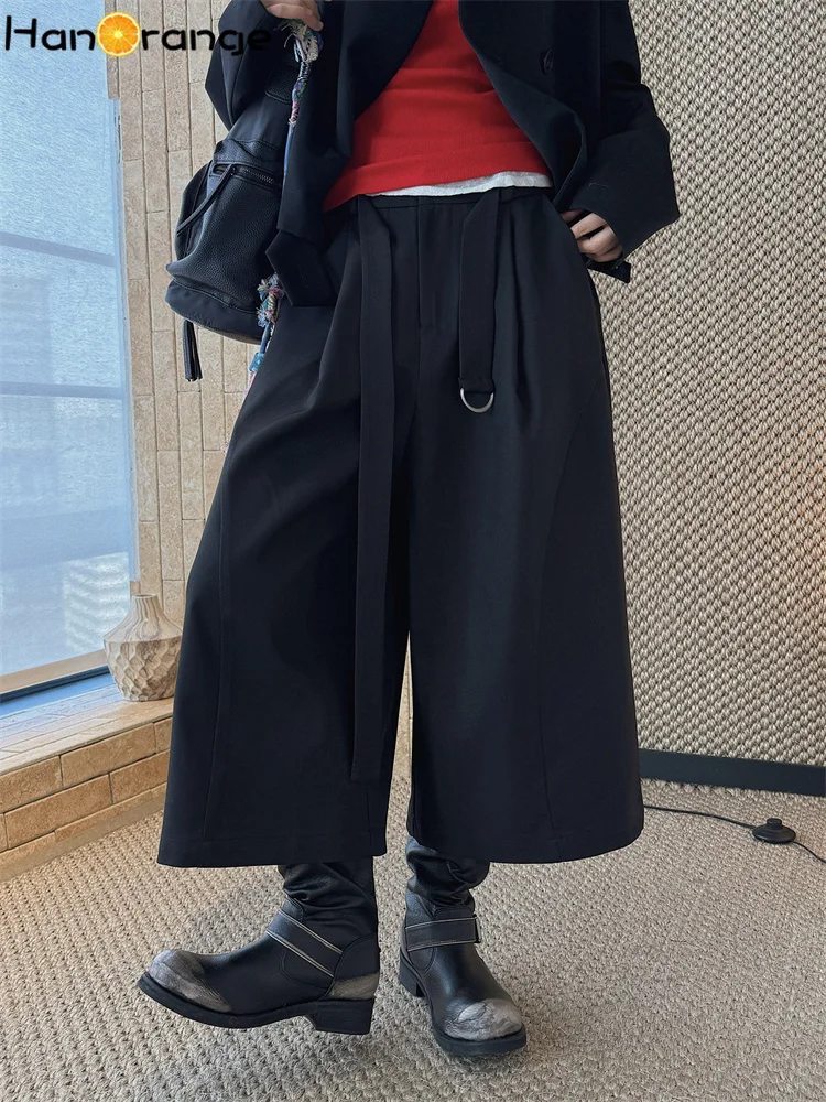 HanOrange 2026 Spring Retro Calf Length High-Waist Wide Leg Bud Pants Belt Buckle Versatile Capris Black/Oatmeal
HanOrange 2026 Spring Retro Calf Length High-Waist Wide Leg Bud Pants Belt Buckle Versatile Capris Black/Oatmeal
