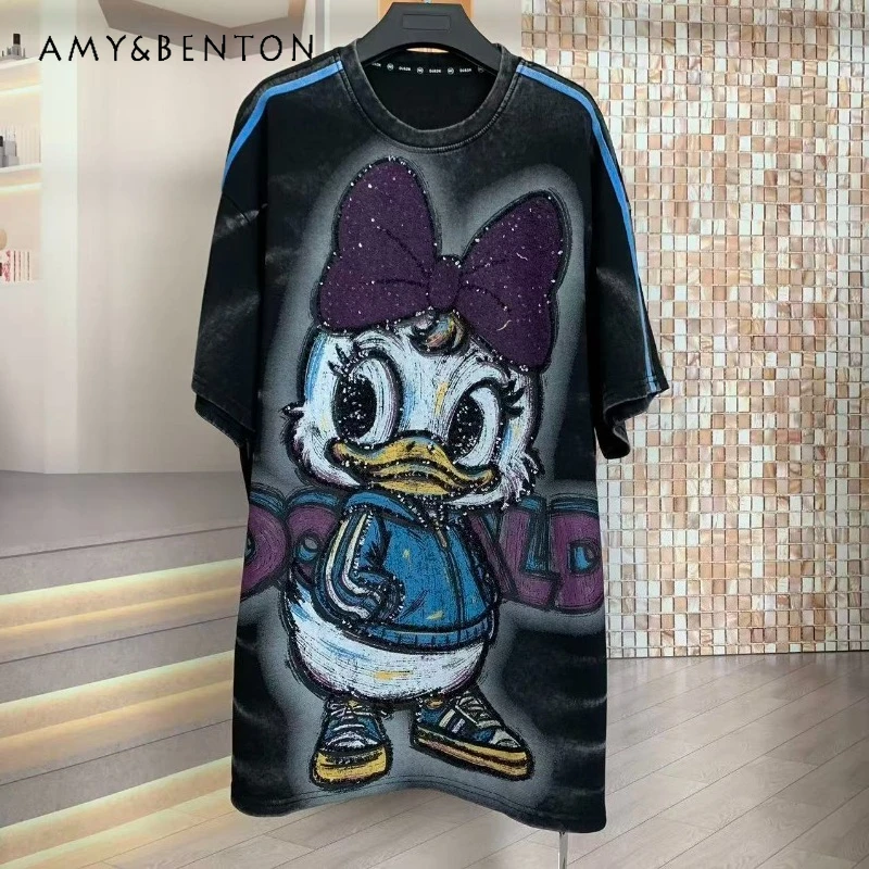 Trendy Brand Autumn Heavy Industry Wash Fashion Cartoon Cute Oversize Loose Short Sleeves T-shirt Unisex Crew Neck Pullover Tees 
Trendy Brand Autumn Heavy Industry Wash Fashion Cartoon Cute Oversize Loose Short Sleeves T-shirt Unisex Crew Neck Pullover Tees