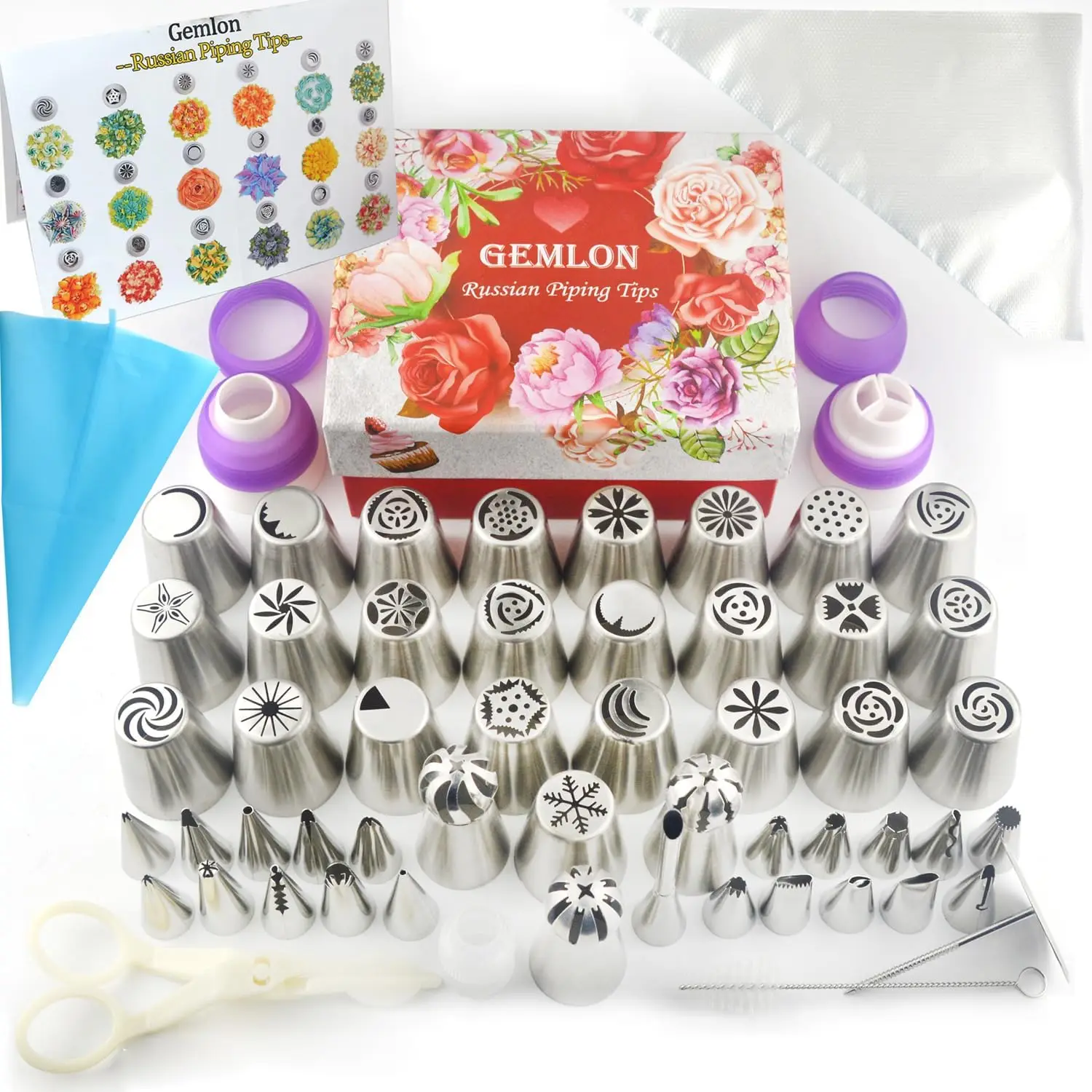 88-Piece Russian Piping Tips Set for Cake Decorating, Stainless Steel Icing Nozzles, Complete Pastry Baking Kit for Cupcakes & Cookies
88-Piece Russian Piping Tips Set for Cake Decorating, Stainless Steel Icing Nozzles, Complete Pastry Baking Kit for Cupcakes & Cookies