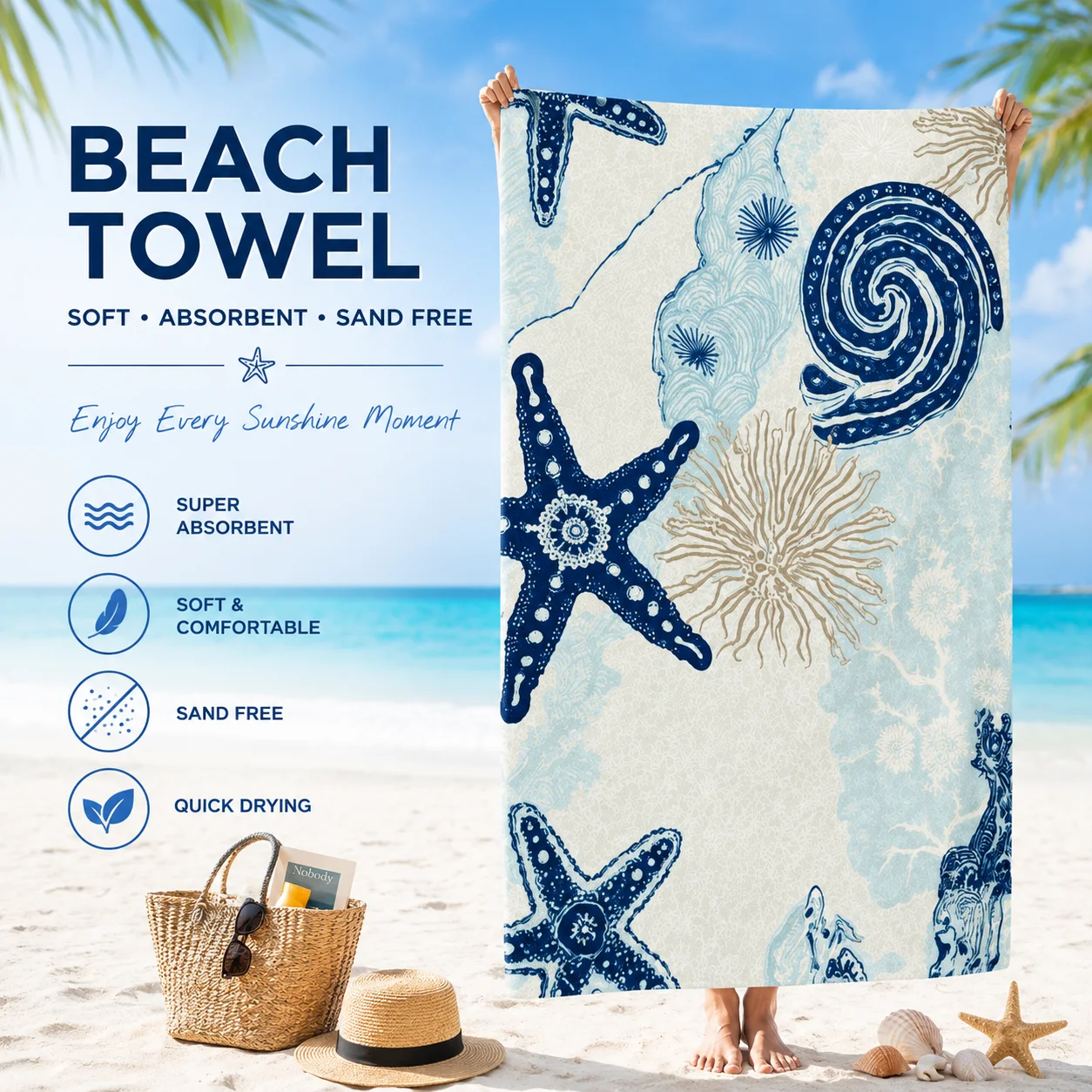 Beach Towel Oversized Quick Dry Sand Free Soft Absorbent Lightweight Travel Towel for Beach Pool Swim Camping Yoga Outdoor Use
Beach Towel Oversized Quick Dry Sand Free Soft Absorbent Lightweight Travel Towel for Beach Pool Swim Camping Yoga Outdoor Use