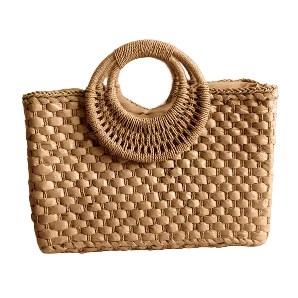 Тканая сумка, соломенные сумки-хобо для женщин, вместительная сумка с круглой ручкой, кольцо в стиле ретро, летняя ручная работа
Тканая сумка, соломенные сумки-хобо для женщин, вместительная сумка с круглой ручкой, кольцо в стиле ретро, летняя ручная работа