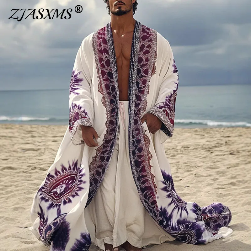 Ethnic Vintage Pattern Print Man Trench Coat Casual V Neck Long Tops Cardigan New Autumn Long Sleeve Loose Jacket Men's Clothing
Ethnic Vintage Pattern Print Man Trench Coat Casual V Neck Long Tops Cardigan New Autumn Long Sleeve Loose Jacket Men's Clothing