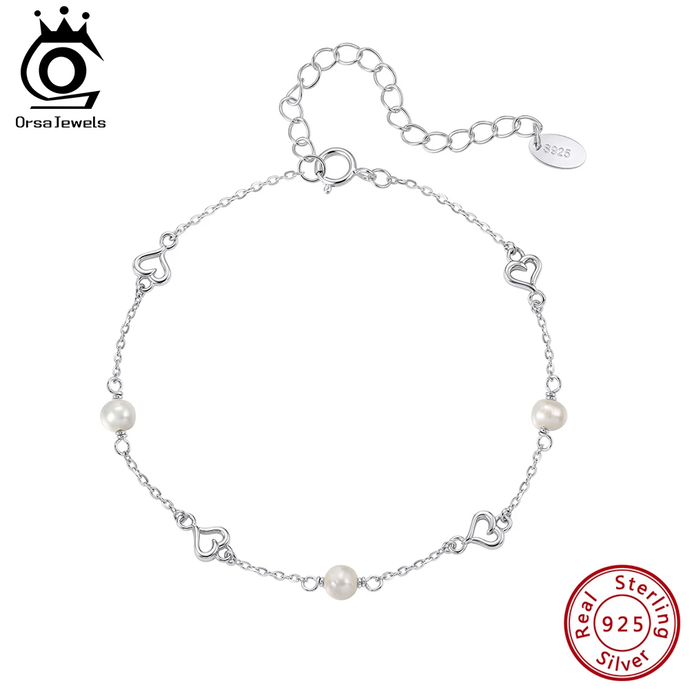 ORSA JEWELS 925 Sterling Silver Simple Love Heart Link Chain Bracelet with Natural Pearl for Women Fine Retro Jewelry GPB56
ORSA JEWELS 925 Sterling Silver Simple Love Heart Link Chain Bracelet with Natural Pearl for Women Fine Retro Jewelry GPB56