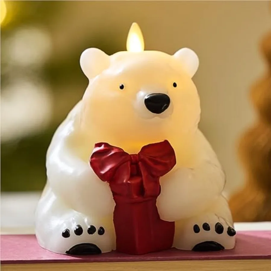 Flickering Flameless Candle 5" x 5.5" Battery Operated and Timer Function Remote Ready Sold Separately Polar Bear w/Gift Moving
Flickering Flameless Candle 5" x 5.5" Battery Operated and Timer Function Remote Ready Sold Separately Polar Bear w/Gift Moving