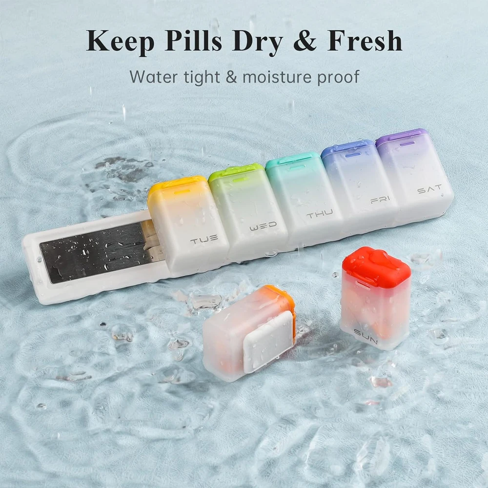 PCS Weekly Pill Organizer Magnetic, Weekly Pill Sorter, 7-Day Detachable Pill Case with Portable Pouch
PCS Weekly Pill Organizer Magnetic, Weekly Pill Sorter, 7-Day Detachable Pill Case with Portable Pouch