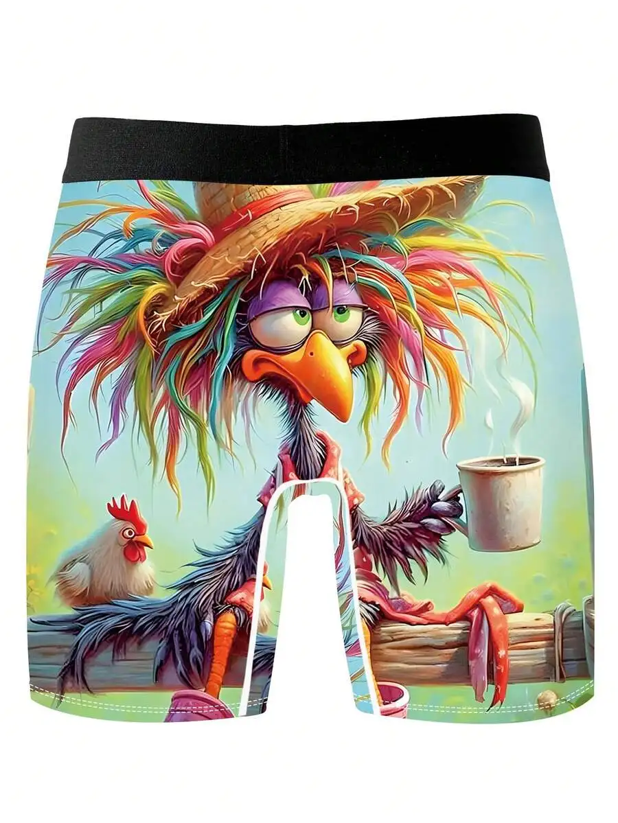 Mens Novelty Boxer Shorts With Colorful Chick Cartoon Print Knit Fabric
Mens Novelty Boxer Shorts With Colorful Chick Cartoon Print Knit Fabric