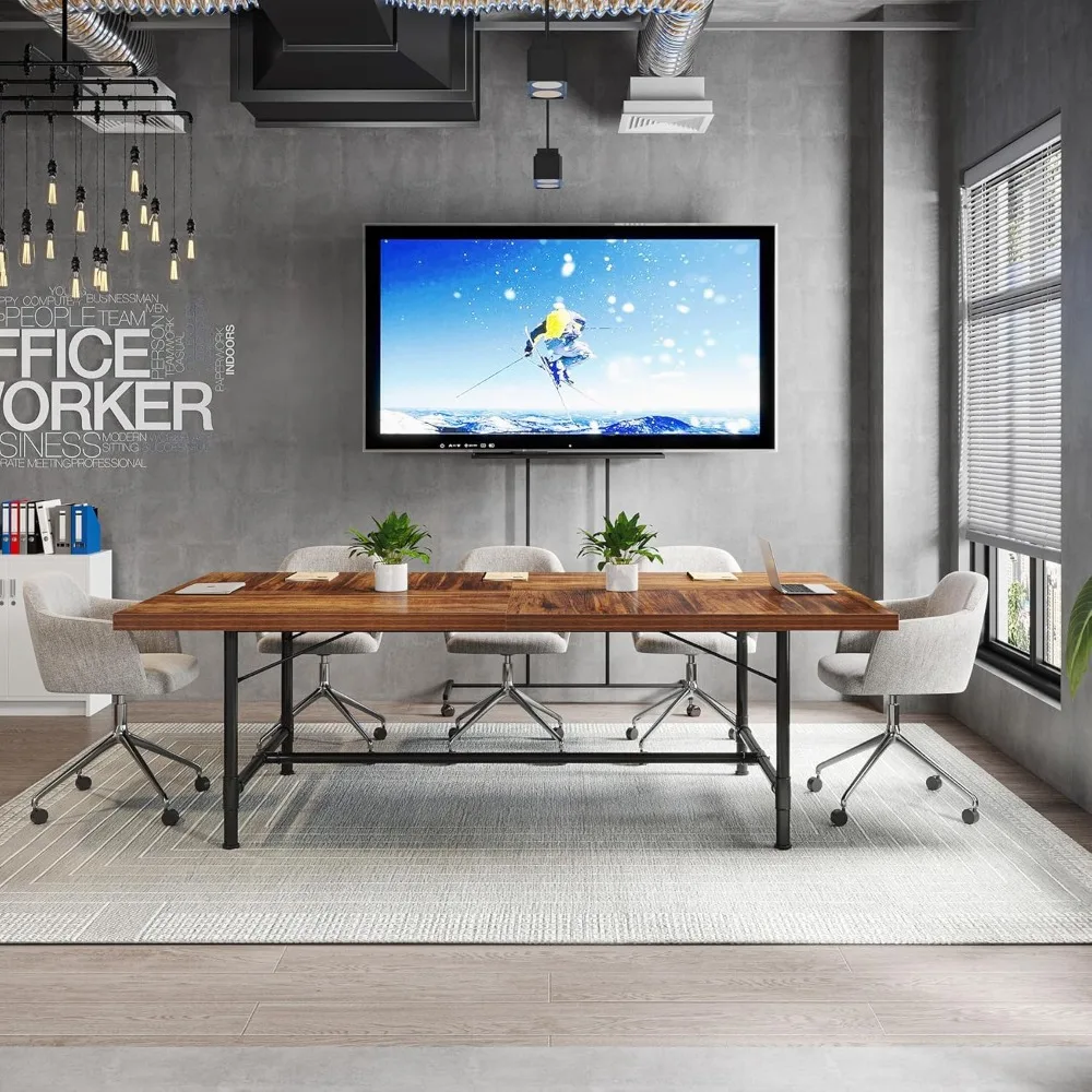 Rustic Rectangle Meeting Table, Industrial Seminar Table Boardroom Desk for Office Meeting Conference Room
Rustic Rectangle Meeting Table, Industrial Seminar Table Boardroom Desk for Office Meeting Conference Room