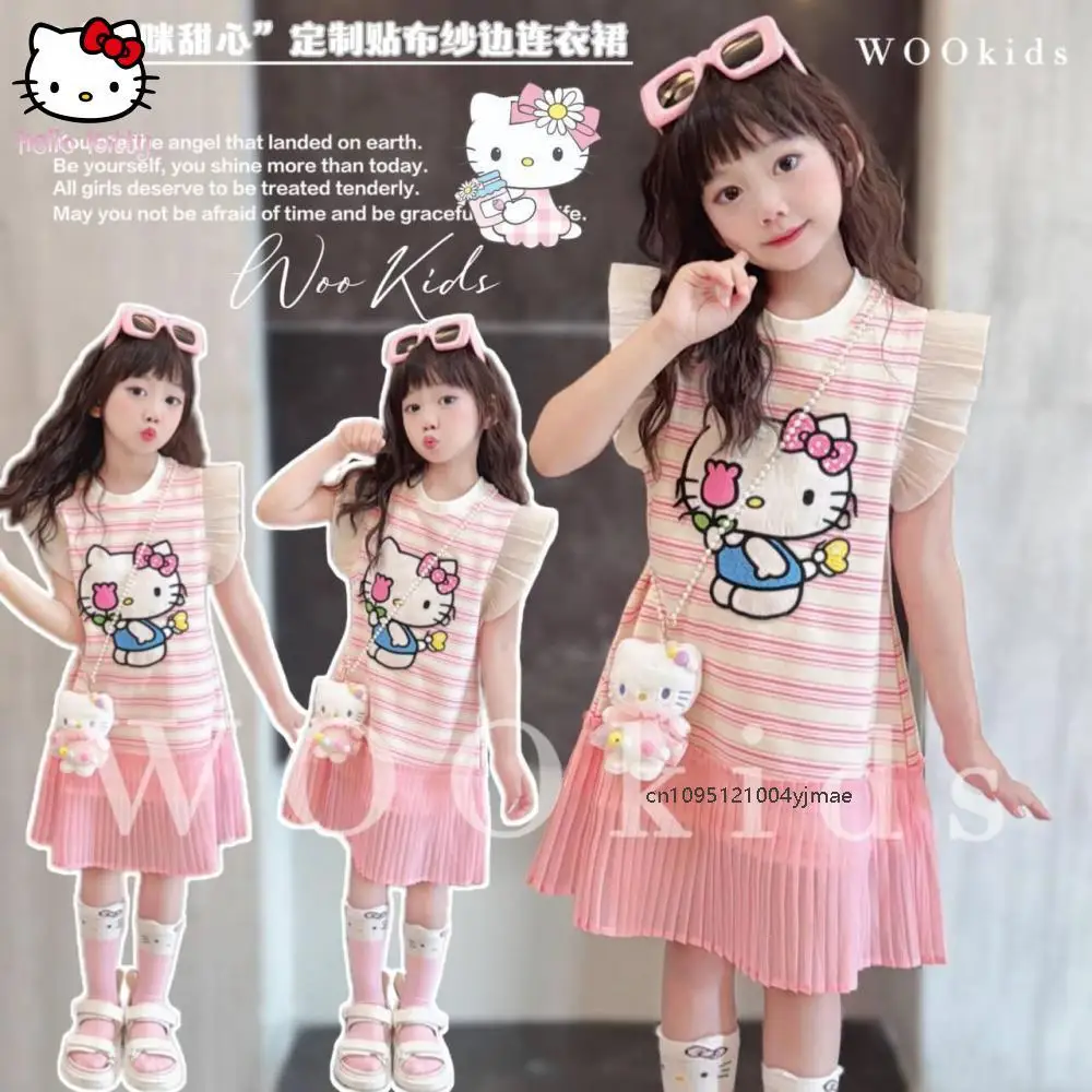 Sanrio Kuromi платье для девочек, стильная повседневная корейская версия, летнее новое поступление, сетчатая пряжа, полосатая модная мультяшная юбка для девочек, милая
Sanrio Kuromi платье для девочек, стильная повседневная корейская версия, летнее новое поступление, сетчатая пряжа, полосатая модная мультяшная юбка для девочек, милая