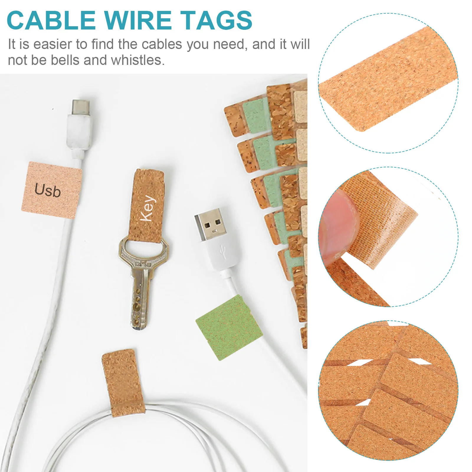 21Pcs Cork Cord Labels Tags Waterproof Self Adhesive Wire Labels for Cable Identification Home Office Car Use Cork Cable Tags
21Pcs Cork Cord Labels Tags Waterproof Self Adhesive Wire Labels for Cable Identification Home Office Car Use Cork Cable Tags