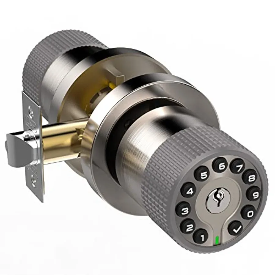 Keypad Door Knob with Key, Keyless Entry Door Lock, Code Locks Door Knob, Auto Lock, 50 User Code, Easy to Install, for Home, O
Keypad Door Knob with Key, Keyless Entry Door Lock, Code Locks Door Knob, Auto Lock, 50 User Code, Easy to Install, for Home, O