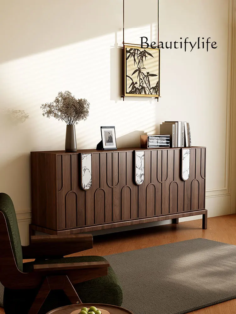 Entrance cabinet Middle ancient style walnut dining side cabinet Living room storage retro style tea cabinet
Entrance cabinet Middle ancient style walnut dining side cabinet Living room storage retro style tea cabinet
