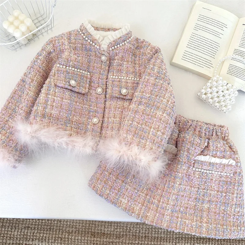 Baby and Girls' Clothing Set Autumn/Winter New Collection Children's Coarse Felt Coat+Short Skirt Two Piece Set
Baby and Girls' Clothing Set Autumn/Winter New Collection Children's Coarse Felt Coat+Short Skirt Two Piece Set
