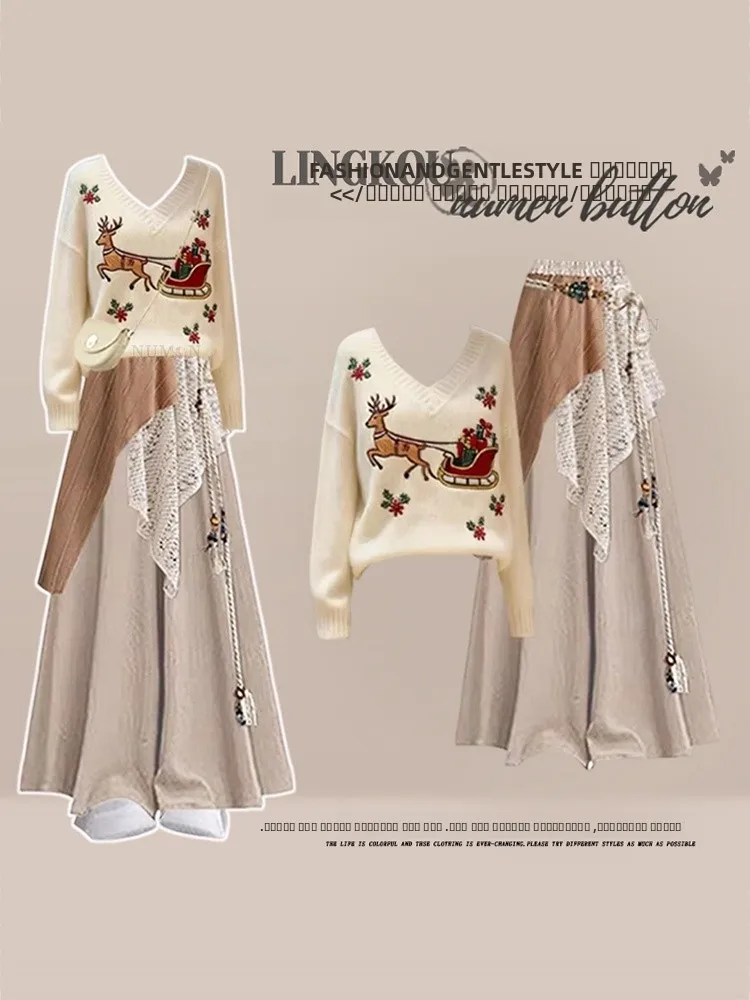 Антивозрастной осенне-зимний вязаный свитер и повседневный комплект с юбкой, женские утягивающие длинные брюки с рисунком оленя, футболка...
Антивозрастной осенне-зимний вязаный свитер и повседневный комплект с юбкой, женские утягивающие длинные брюки с рисунком оленя, футболка...