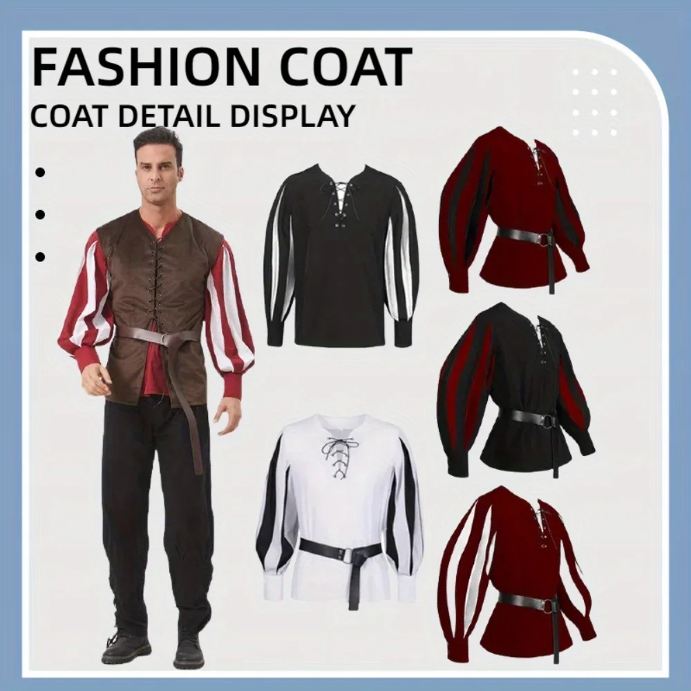 3D Cutting Pattern Color Blocked Strap Collar Retro Copper Buckle Decoration Medieval Cosplay Performance Outfit
3D Cutting Pattern Color Blocked Strap Collar Retro Copper Buckle Decoration Medieval Cosplay Performance Outfit