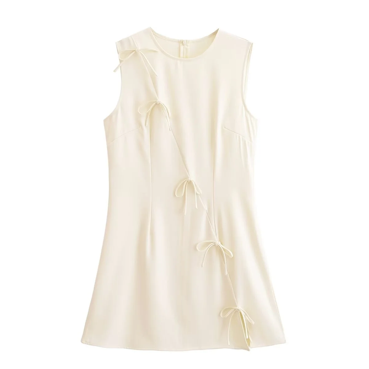 Taop&Za2025 Women's Sleeveless Round Neck Mini Dress with Asymmetric Tie - up Details for Summer Daily and Party
Taop&Za2025 Women's Sleeveless Round Neck Mini Dress with Asymmetric Tie - up Details for Summer Daily and Party