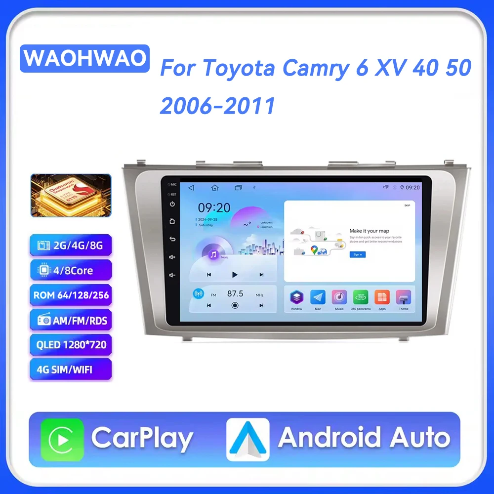 Автомагнитола Android 16 CarPlay для Toyota Camry 6 XV 40 50 2006-2011: Мультимедийный видеоплеер, GPS-навигация, стереосистема
Автомагнитола Android 16 CarPlay для Toyota Camry 6 XV 40 50 2006-2011: Мультимедийный видеоплеер, GPS-навигация, стереосистема