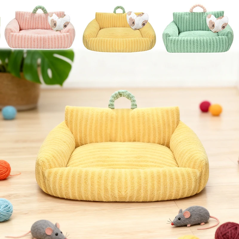 Winter Plush Pet Sofa Bed Cartoon Striped Design Modeling Soft Warm Kennel for Puppy Kitten Winter Sleeping Pet Accessories
Winter Plush Pet Sofa Bed Cartoon Striped Design Modeling Soft Warm Kennel for Puppy Kitten Winter Sleeping Pet Accessories