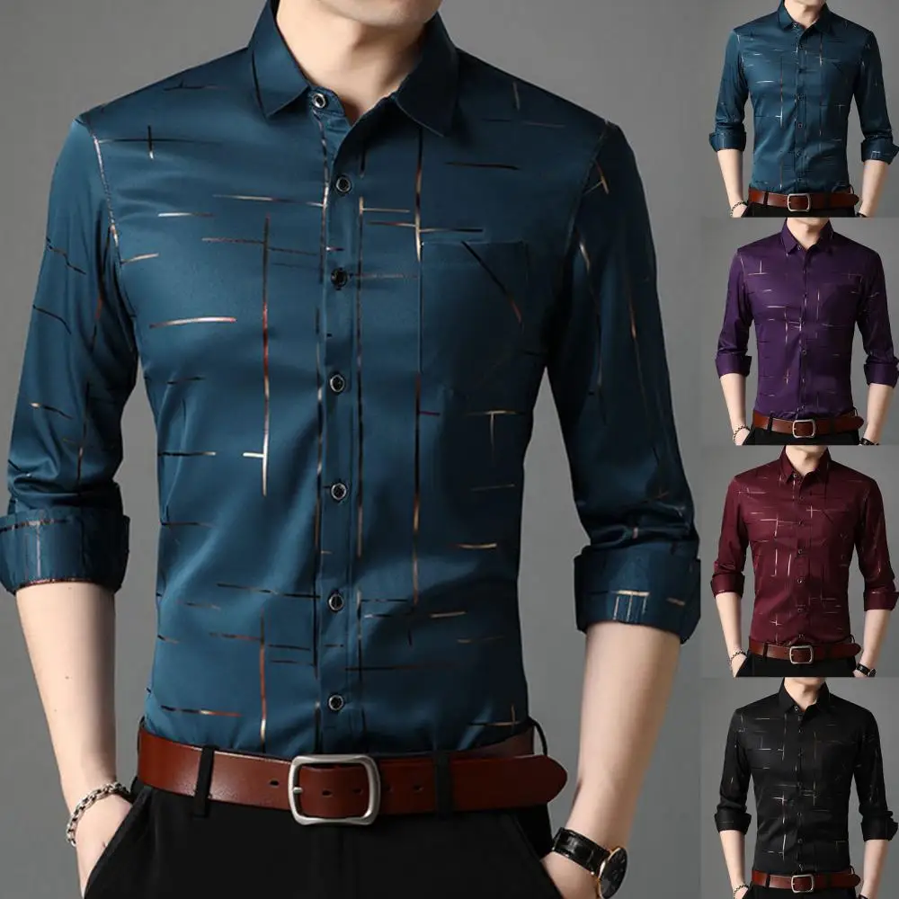 Long Sleeve Turn Down Collar Men Shirt Shirt Men Top Single-breasted Shirts Stripes Business Clothing Black 3XL
Long Sleeve Turn Down Collar Men Shirt Shirt Men Top Single-breasted Shirts Stripes Business Clothing Black 3XL
