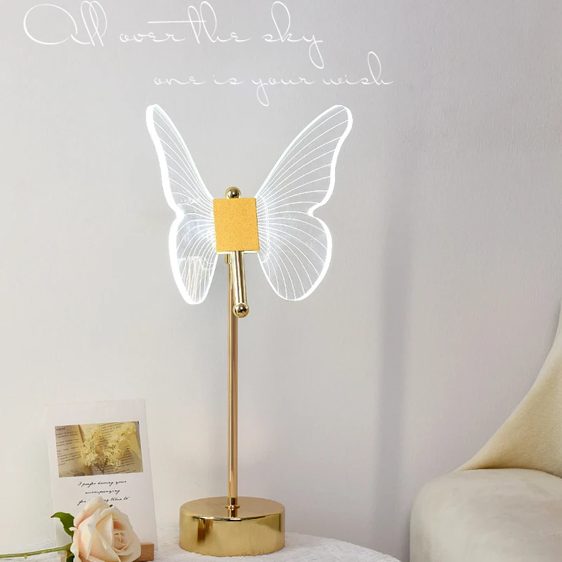 Hotel Villa Art Decor LED Table Light Living Room Bedside LED Night LightsTable Lamp Retro Gold Acrylic Butterfly LED Desk Lamp
Hotel Villa Art Decor LED Table Light Living Room Bedside LED Night LightsTable Lamp Retro Gold Acrylic Butterfly LED Desk Lamp