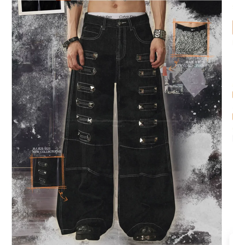 Courtly Style Heavy-Duty Square 3D Large Rivet Loose-Fit Straight-Leg Jeans
Courtly Style Heavy-Duty Square 3D Large Rivet Loose-Fit Straight-Leg Jeans