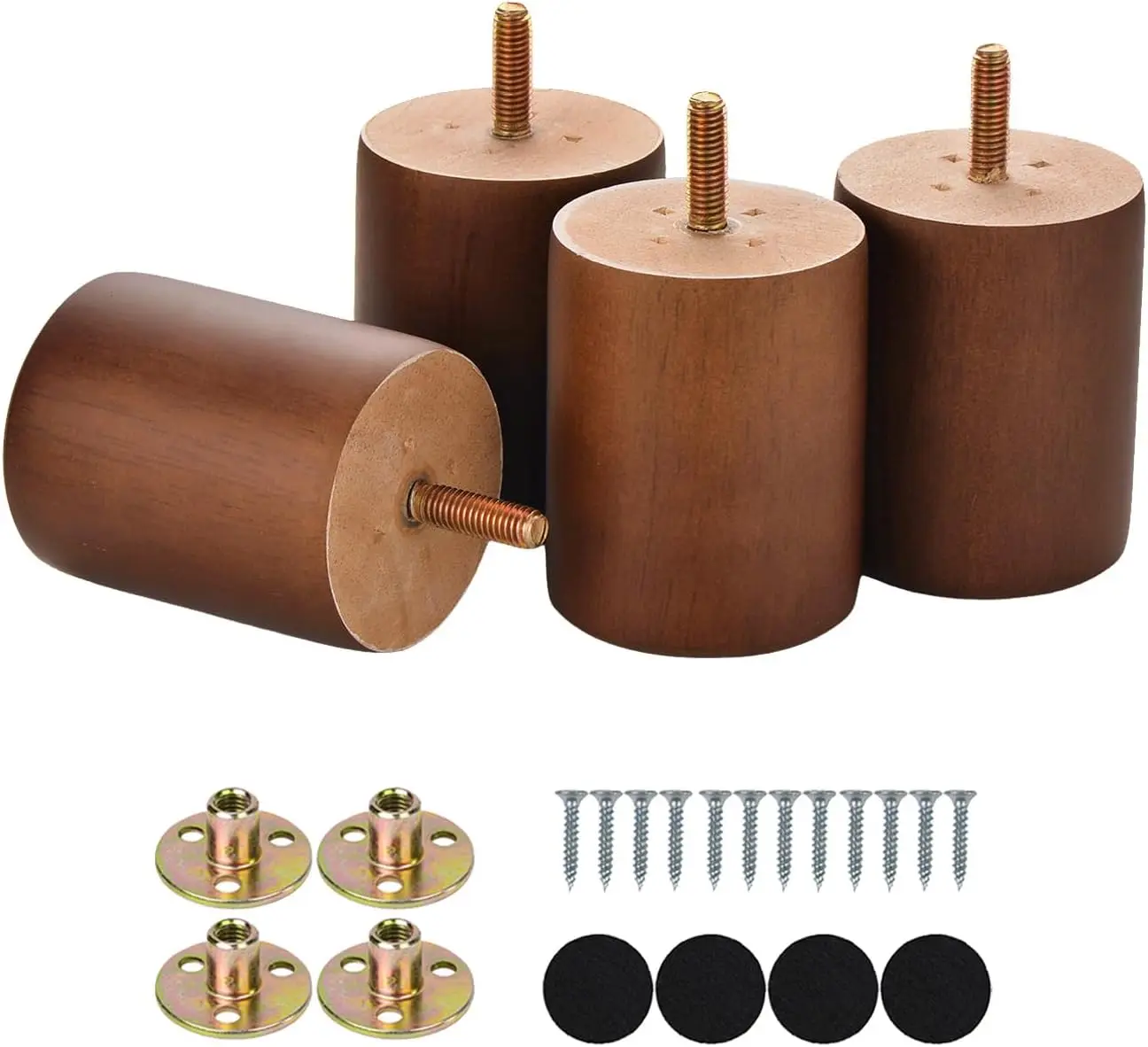 3" Wooden Furniture Legs Set of 4, M8 Bolt, Solid Round Wood Replacement Feet for Sofa Couch Dresser Ottoman
3" Wooden Furniture Legs Set of 4, M8 Bolt, Solid Round Wood Replacement Feet for Sofa Couch Dresser Ottoman