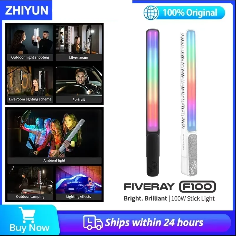 Zhiyun FIVERAY F100 RGB Video led Light Wand Stick 100W P 2700K-6200K Handle Lamp For Youtube Live Streaming PhotographyTiktok
Zhiyun FIVERAY F100 RGB Video led Light Wand Stick 100W P 2700K-6200K Handle Lamp For Youtube Live Streaming PhotographyTiktok