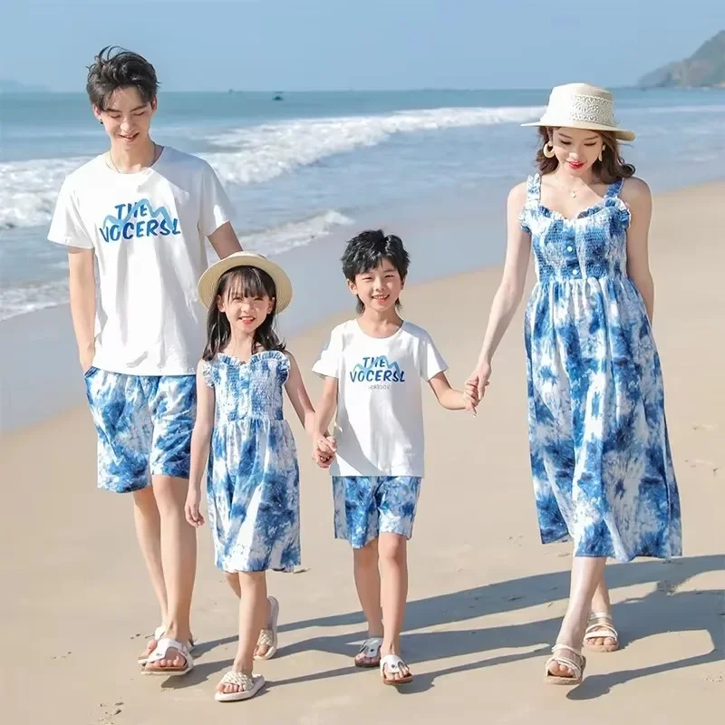 Vacation Family Matching Beach Clothes Mom and Daughter Smocked Dresses Holiday Dad and Son T Shirts Shorts Two Piece Set Outfit
Vacation Family Matching Beach Clothes Mom and Daughter Smocked Dresses Holiday Dad and Son T Shirts Shorts Two Piece Set Outfit