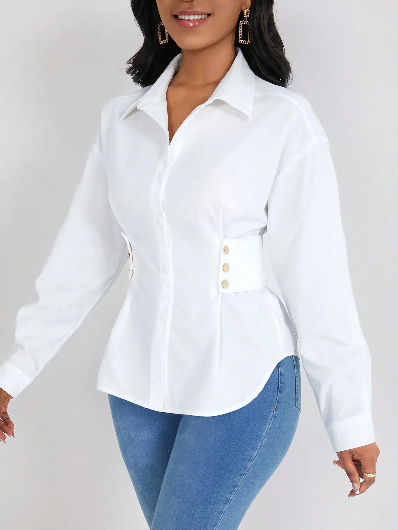 Women Solid Color Long Sleeve Fitted Shirt Minimalist Style For Commuting Autumn
Women Solid Color Long Sleeve Fitted Shirt Minimalist Style For Commuting Autumn