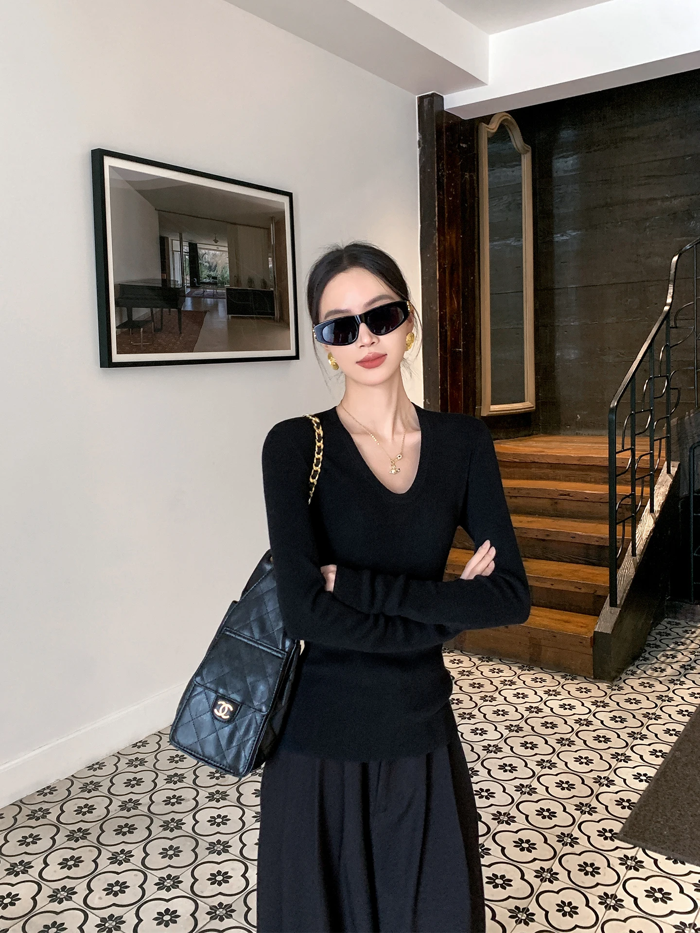 Ele Slim Fit V-Ne Knitted Sweater for Women Bla Base irt Aosphere Feeling Commute Sle Polyester Fiber Long Sve
Ele Slim Fit V-Ne Knitted Sweater for Women Bla Base irt Aosphere Feeling Commute Sle Polyester Fiber Long Sve