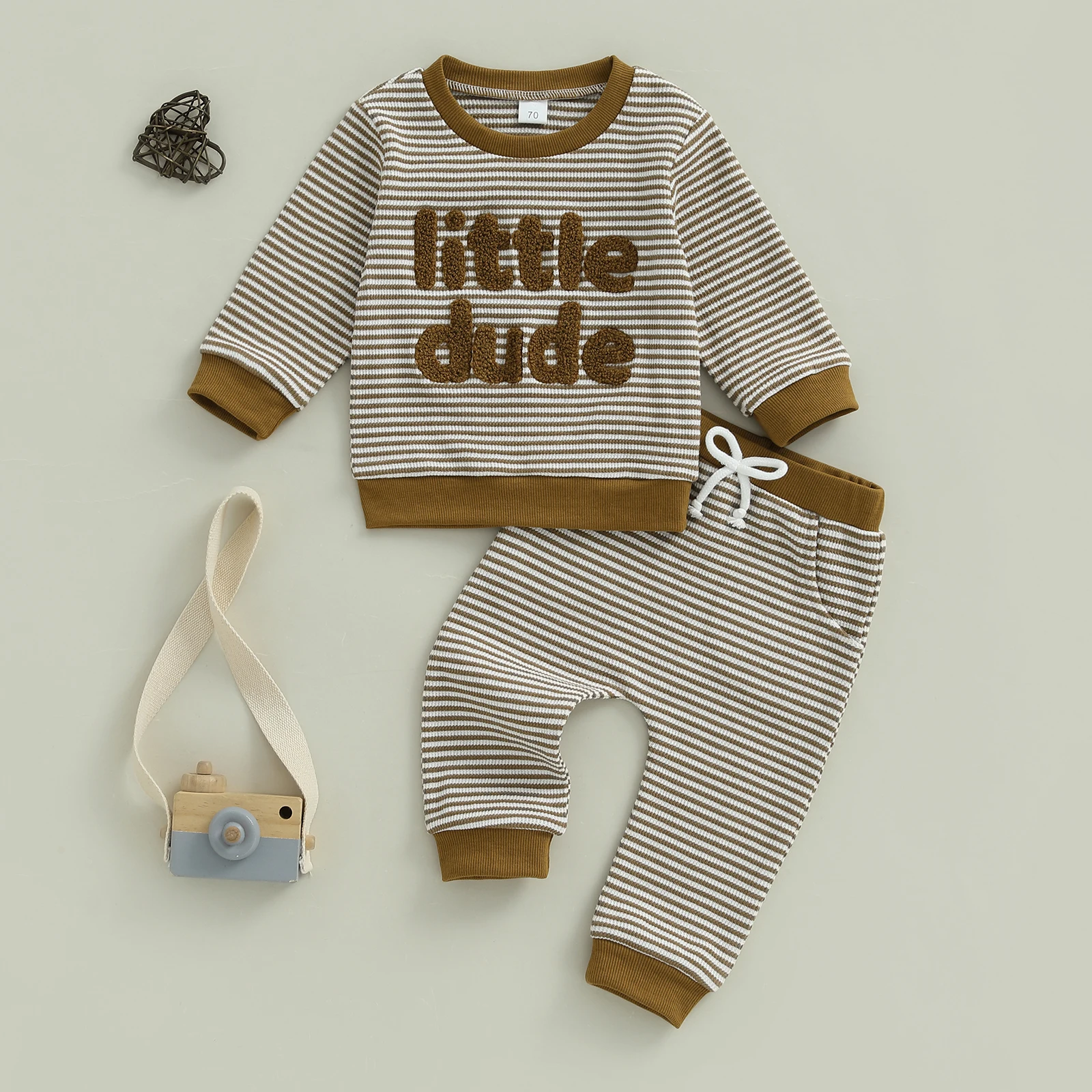 SUNSIOM 0-3 Years Toddler Baby Boys Striped Set Fashionable Long Sleeve Letters Embroidery Pullover with Pants 2Pcs Fall Outfits
SUNSIOM 0-3 Years Toddler Baby Boys Striped Set Fashionable Long Sleeve Letters Embroidery Pullover with Pants 2Pcs Fall Outfits