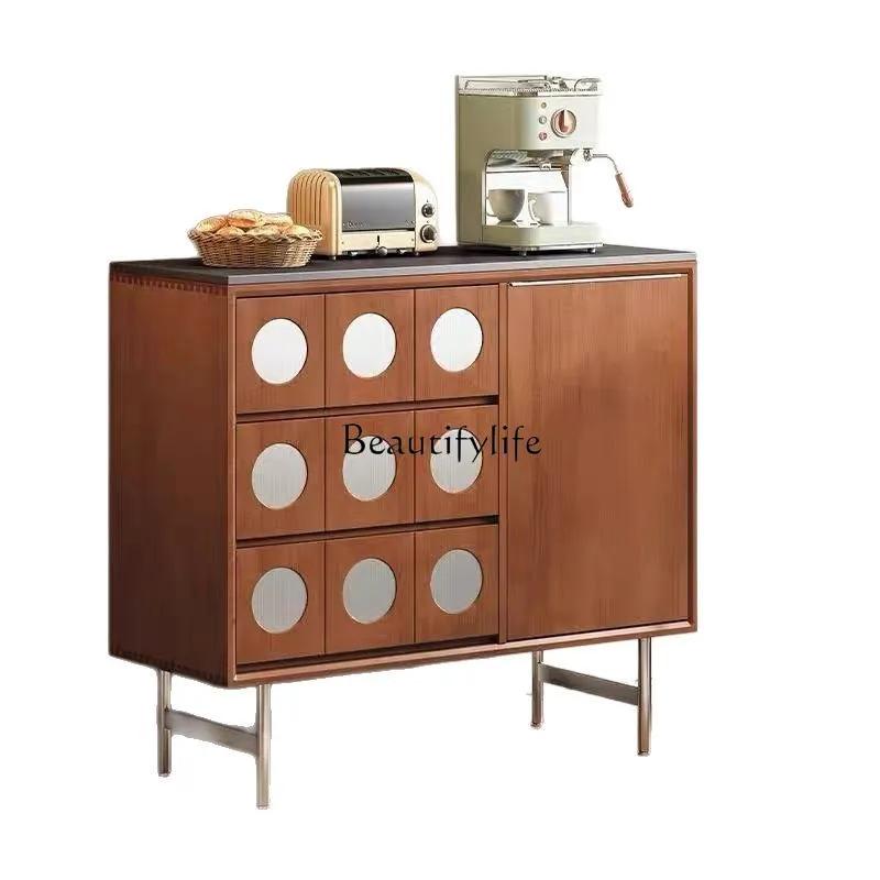 Retro medieval solid wood rock slab dining side living room high cabinet locker integrated against the wall storage
Retro medieval solid wood rock slab dining side living room high cabinet locker integrated against the wall storage