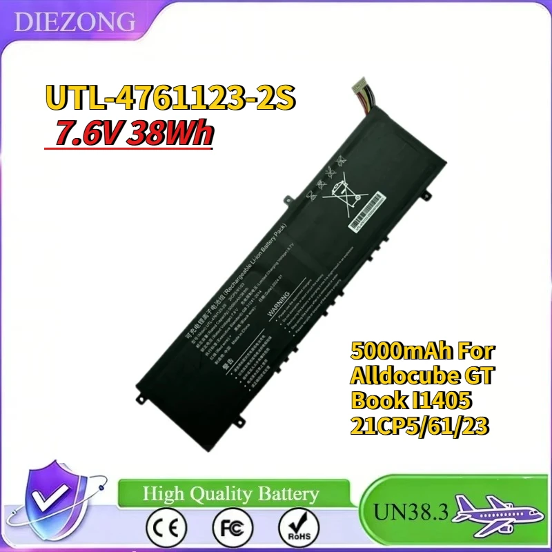 In Stock UTL-4761123-2S 5000mAh For Alldocube GT Book I1405 21CP5/61/23 10Pin 8Lines Replacement Bateria 7.6V 38Wh
In Stock UTL-4761123-2S 5000mAh For Alldocube GT Book I1405 21CP5/61/23 10Pin 8Lines Replacement Bateria 7.6V 38Wh