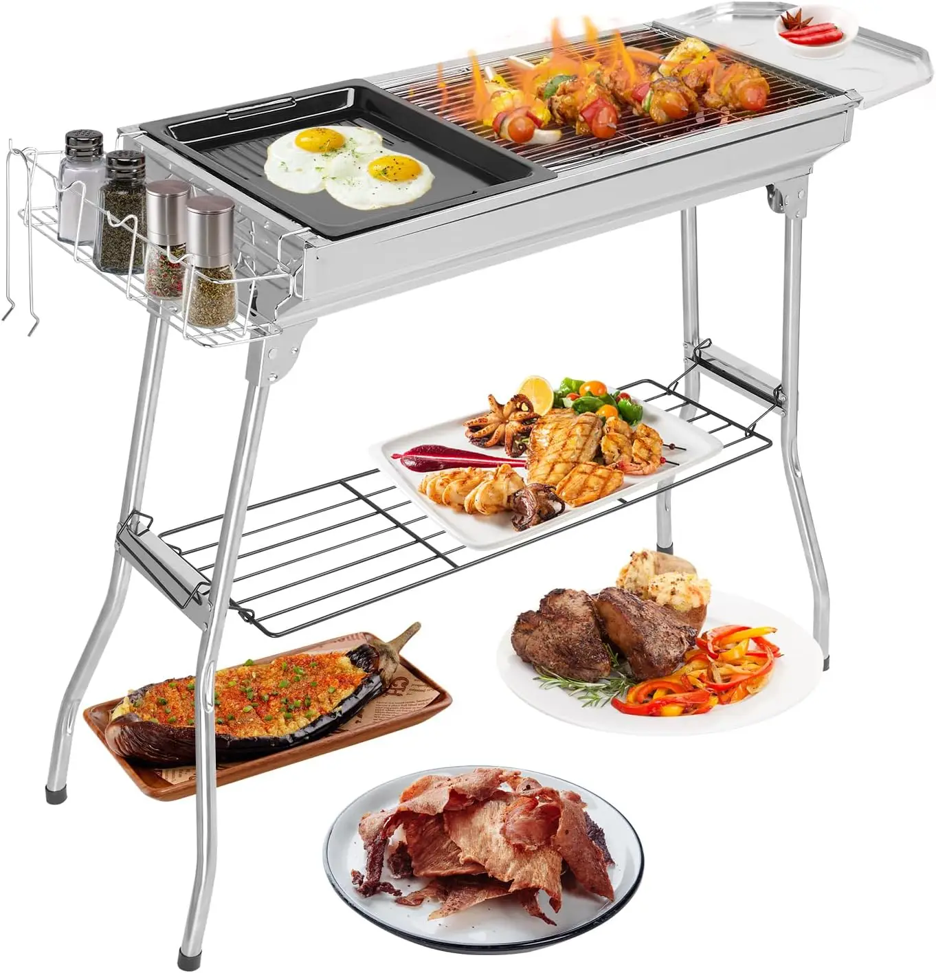 Portable Charcoal Grill, 39 x 12x 28" Foldable Barbecue Grill, Stainless Steel BBQ Grill for Outdoor Cooking Camping Hik
Portable Charcoal Grill, 39 x 12x 28" Foldable Barbecue Grill, Stainless Steel BBQ Grill for Outdoor Cooking Camping Hik