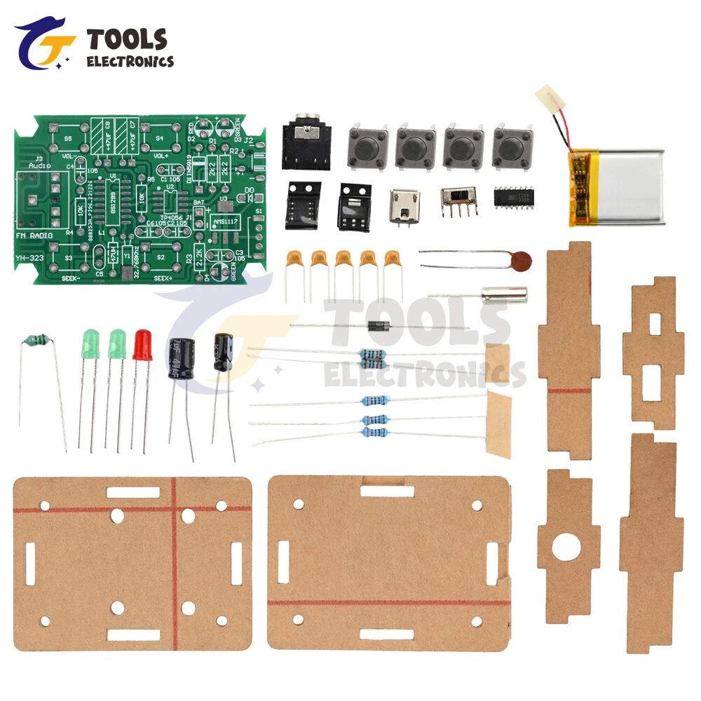 76~108MHz Digital FM Electronic Fabrication DIY Soldering Kit GS1299 DC 5V FM Stereo Radio Soldering Practice Loose Parts
76~108MHz Digital FM Electronic Fabrication DIY Soldering Kit GS1299 DC 5V FM Stereo Radio Soldering Practice Loose Parts