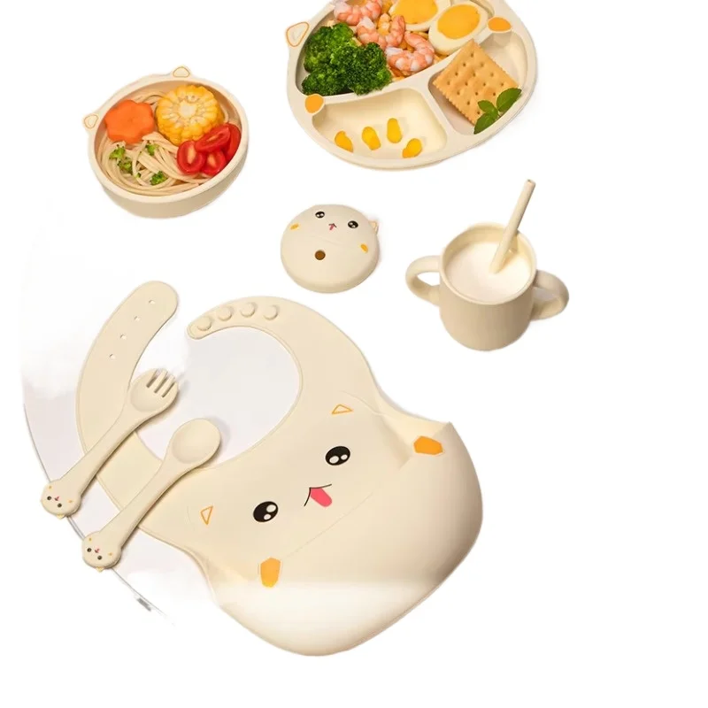 Creative Cartoon Baby Feeding Tableware Set Silicone Baby Meal Tray Ribbon Bib Children's Supplementary Food Spoon Bowl
Creative Cartoon Baby Feeding Tableware Set Silicone Baby Meal Tray Ribbon Bib Children's Supplementary Food Spoon Bowl