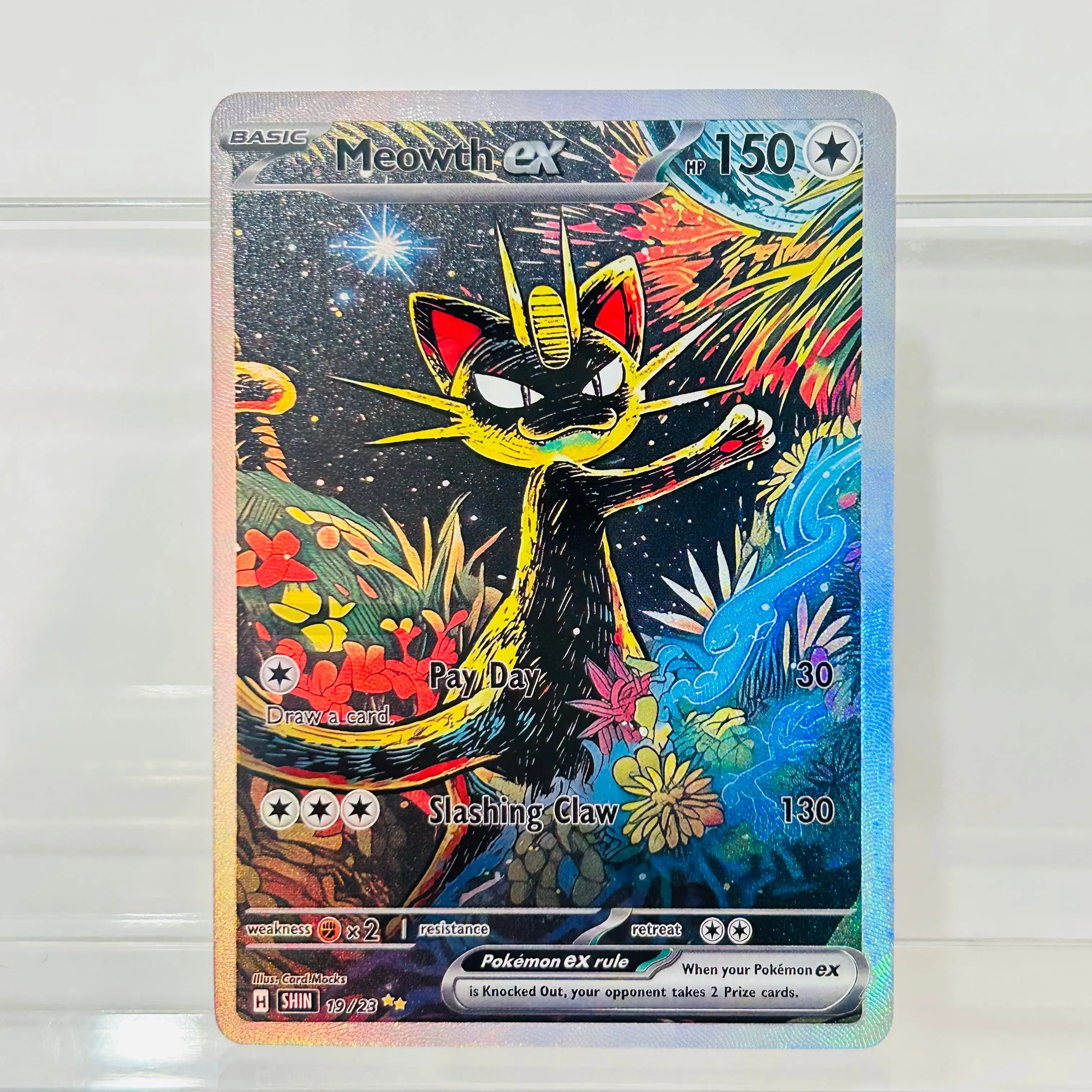 Pokemon Meowth ex 19/23 English Version DIY Holographic Foil Texture Card, Perfect Condition Premium Anime Collection Card
Pokemon Meowth ex 19/23 English Version DIY Holographic Foil Texture Card, Perfect Condition Premium Anime Collection Card