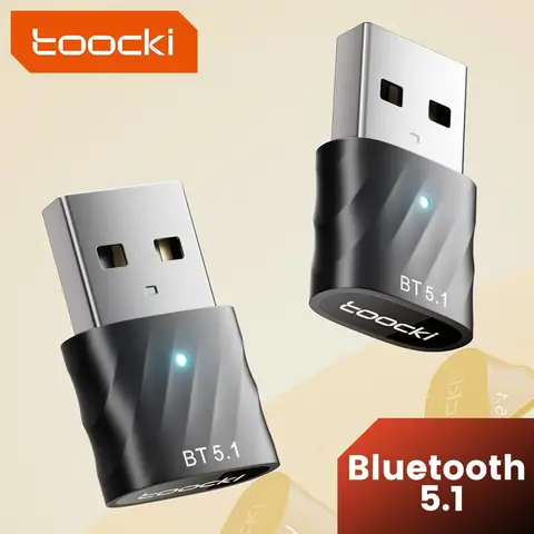 Toocki USB Bluetooth5.1 Car Adapter Dongle Audio Receiver Speaker For PC Speaker Wireless Mouse Earphone Keyboard Music Transmit