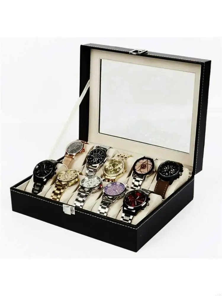 195C 10 Grids Watch Box PU Leather Watches Display for Case Jewelry Holder Storage with Lock
195C 10 Grids Watch Box PU Leather Watches Display for Case Jewelry Holder Storage with Lock