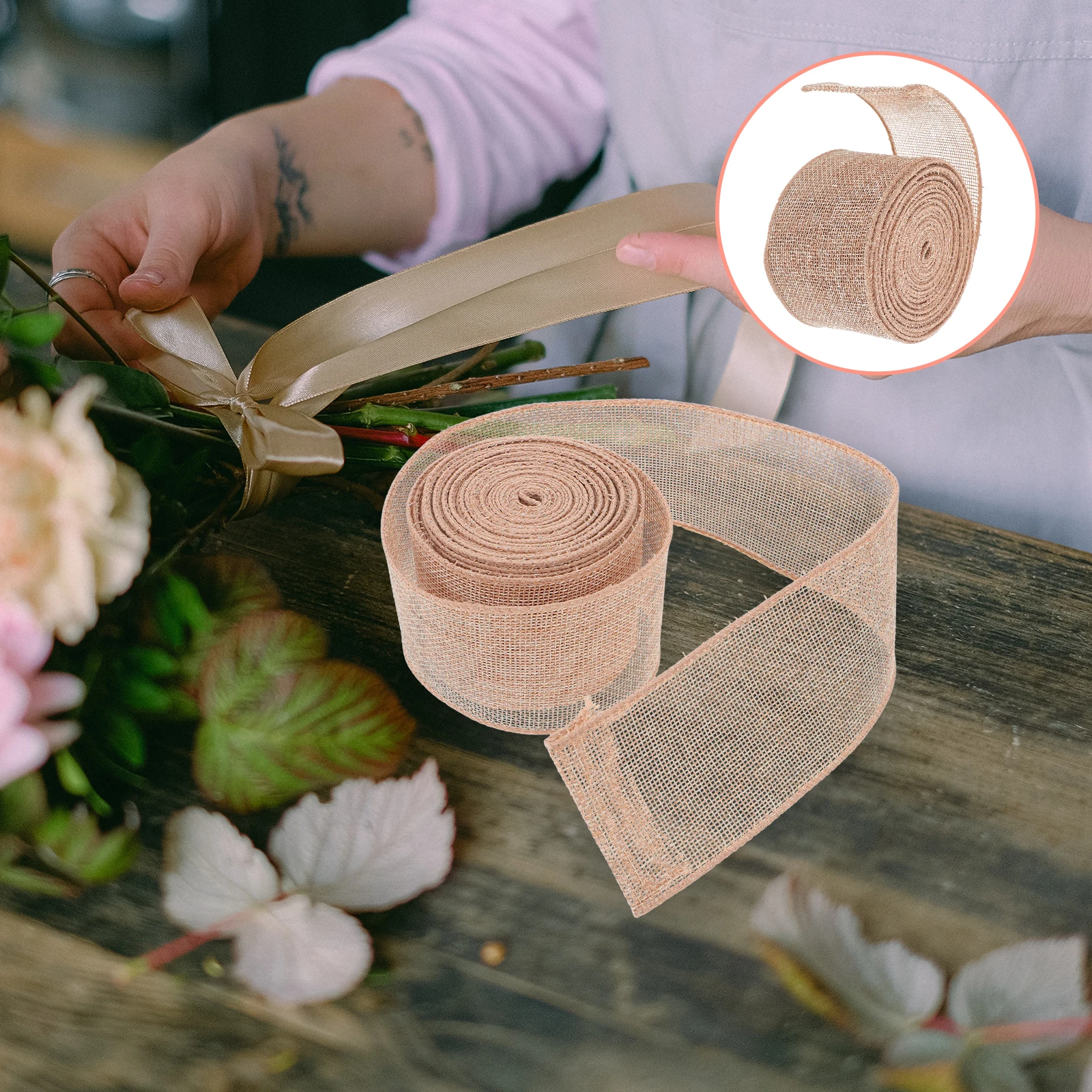 Natural Burlap Ribbon Light Brown 6.3cm Spool Decorative Wrapping Ribbon Bow Wreath Craft DIY Decoration Ribbons for Crafts
Natural Burlap Ribbon Light Brown 6.3cm Spool Decorative Wrapping Ribbon Bow Wreath Craft DIY Decoration Ribbons for Crafts