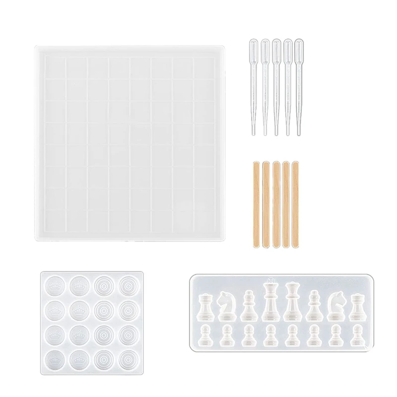 Chess Set With Checkers Board Silicone Resin Mold Kit,Chess Crystal Epoxy Casting Molds For DIY Art Crafts Making
Chess Set With Checkers Board Silicone Resin Mold Kit,Chess Crystal Epoxy Casting Molds For DIY Art Crafts Making