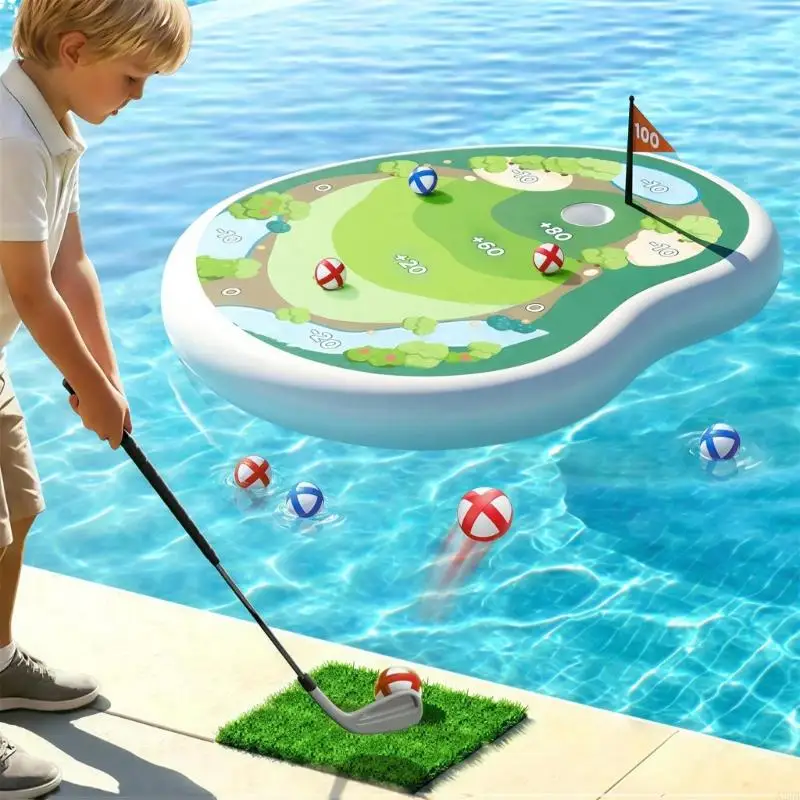 Inflatable Golf Pool Float Toy With Customizable Club And 12 Attachable Balls For Water Activities Fun A2UB
Inflatable Golf Pool Float Toy With Customizable Club And 12 Attachable Balls For Water Activities Fun A2UB