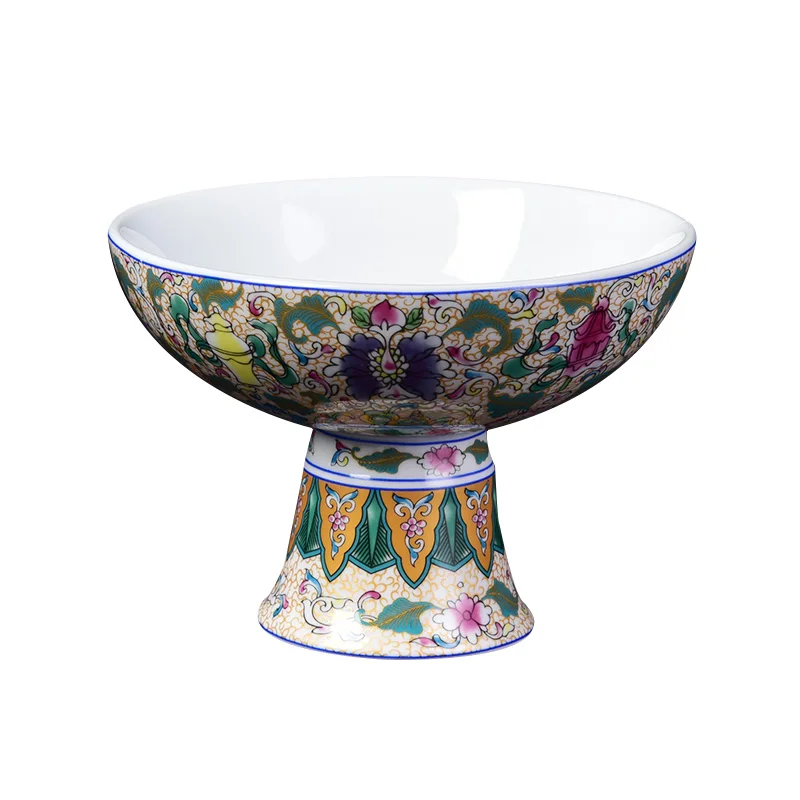 YJQ European court style ceramic tall fruit plate clubhouse enamel dim sum plate
YJQ European court style ceramic tall fruit plate clubhouse enamel dim sum plate
