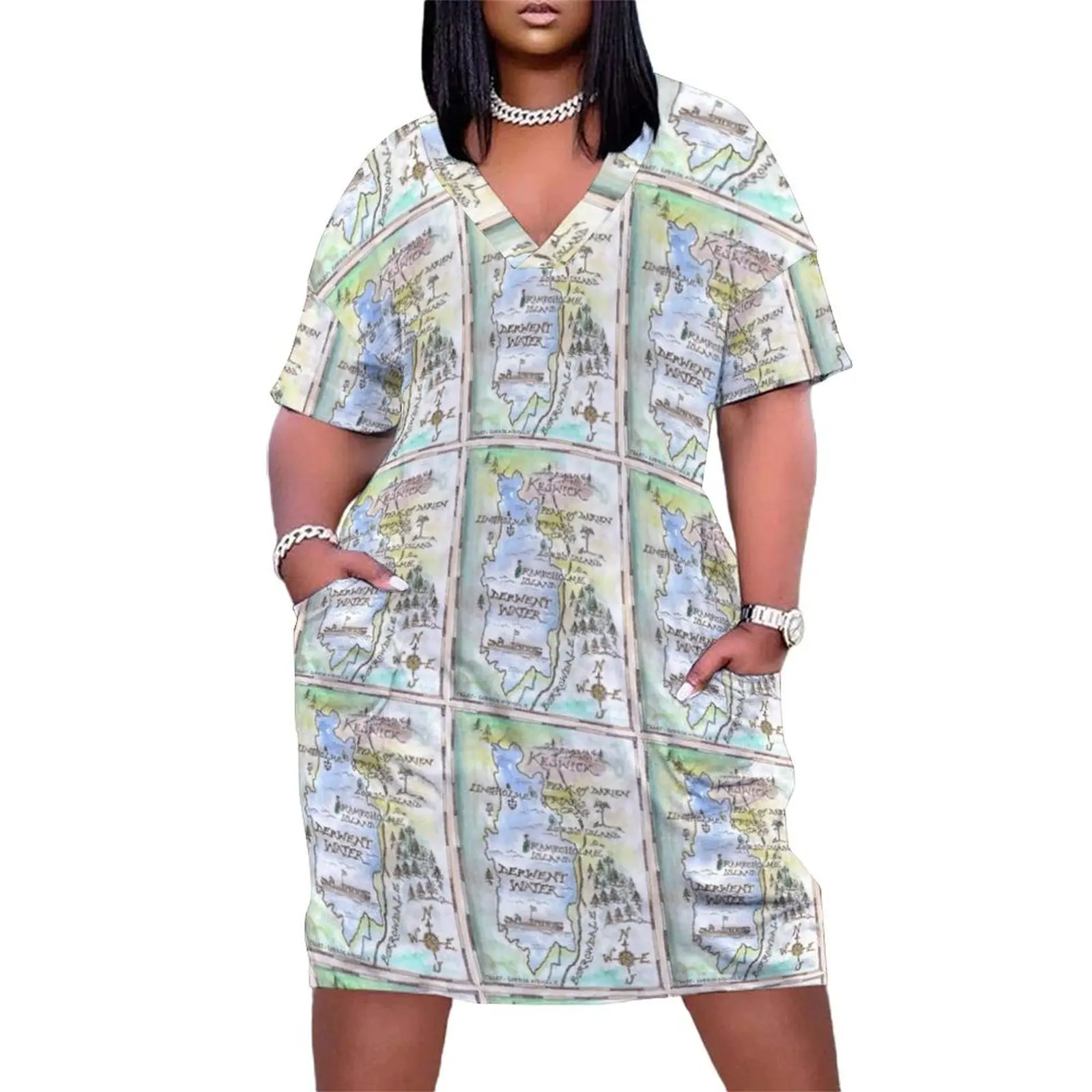 Swallows and Amazons map of Derwentwater by Sophie Neville - Loose Pocket Dress Prom gown Summer skirt
Swallows and Amazons map of Derwentwater by Sophie Neville - Loose Pocket Dress Prom gown Summer skirt
