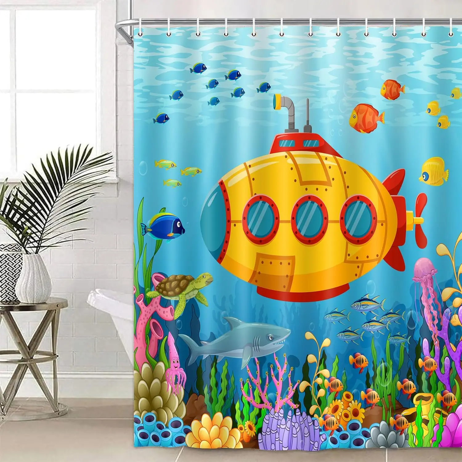 Детская занавеска для душа, красочная 72x72, мультяшная океанская жизнь, подводная лодка, морская синяя рыба, крутое животное, милый милый коралл, под водой 
Детская занавеска для душа, красочная 72x72, мультяшная океанская жизнь, подводная лодка, морская синяя рыба, крутое животное, милый милый коралл, под водой