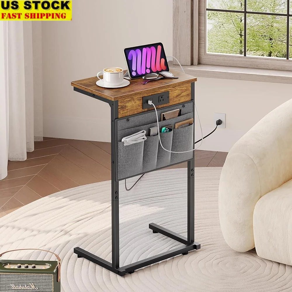 C Shaped End Table with Charging Station Sofa Side Table with AC Outlet USB Type-C Storage Living Room Small Spaces
C Shaped End Table with Charging Station Sofa Side Table with AC Outlet USB Type-C Storage Living Room Small Spaces